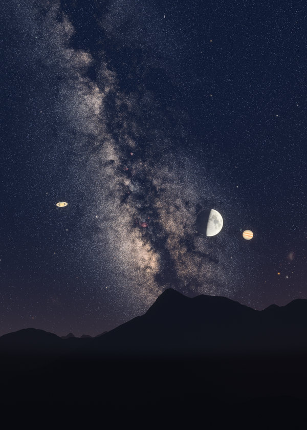 The sky over the Edelweißspitze on 6 September 2019 at 21:00 as a print, with its caption beneath the skyline.