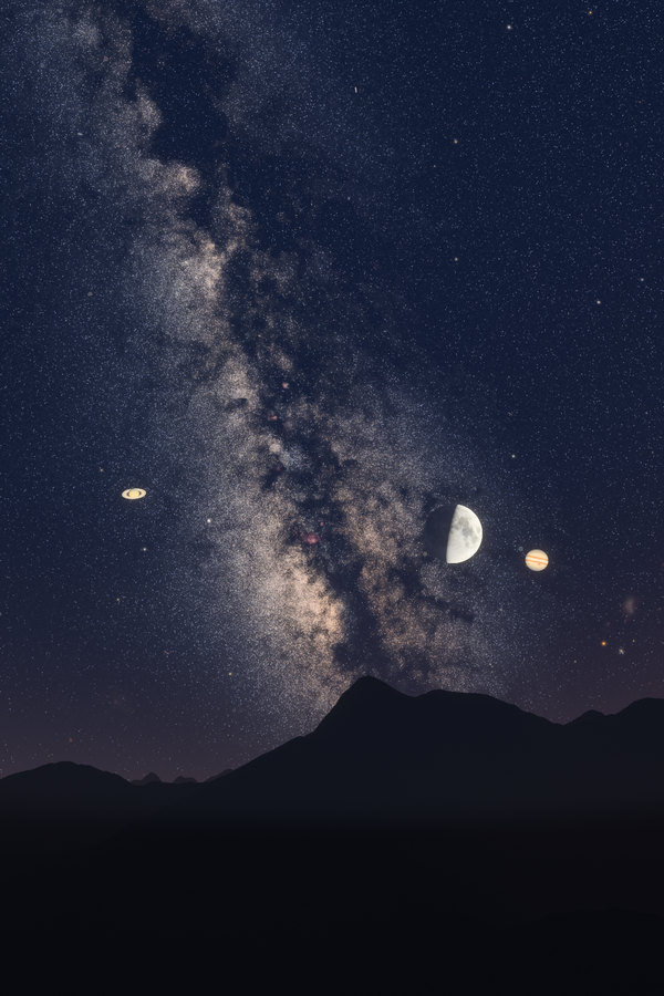 The sky over the Edelweißspitze on 6 September 2019 at 21:00 as a print, with its caption beneath the skyline.