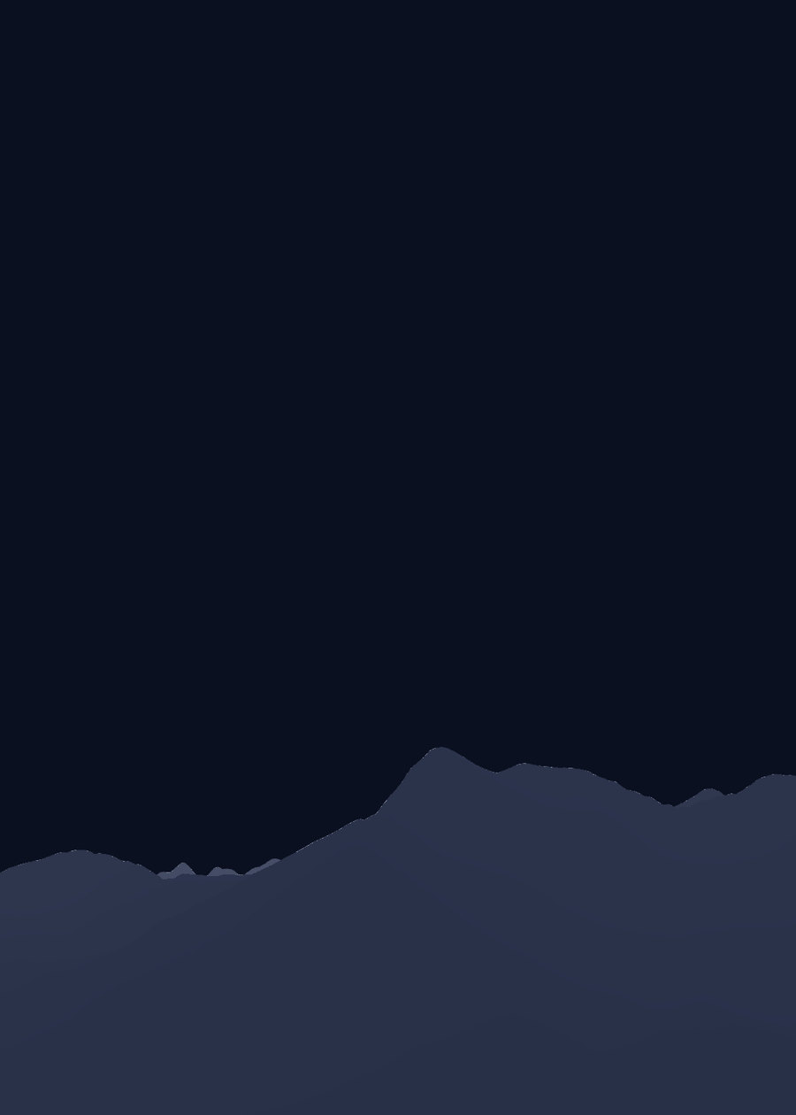 The terrain layer alone: the outline of a mountain ridge, paler with distance.